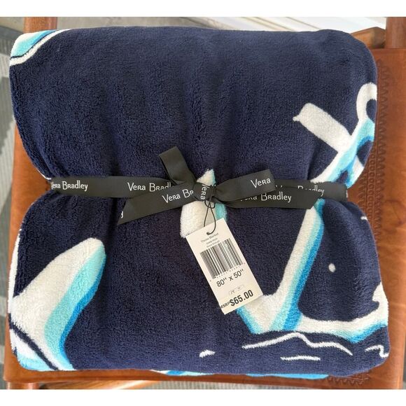 Vera Bradley Throw Blanket “Shore Enough” 80”x50” NWT Super SOFT and plush - Picture 1 of 3